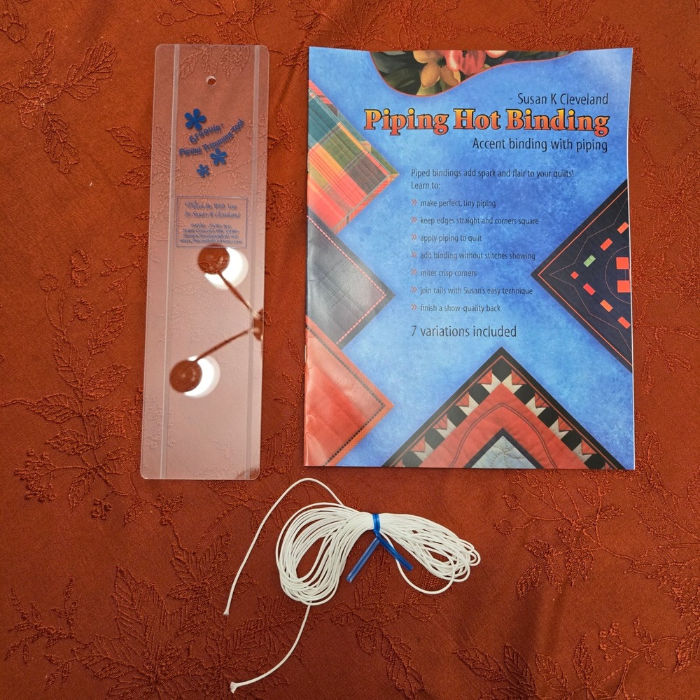 Susan K Cleveland Piping Hot Binding Kit with Groovin Piping Trimming Tool Cord